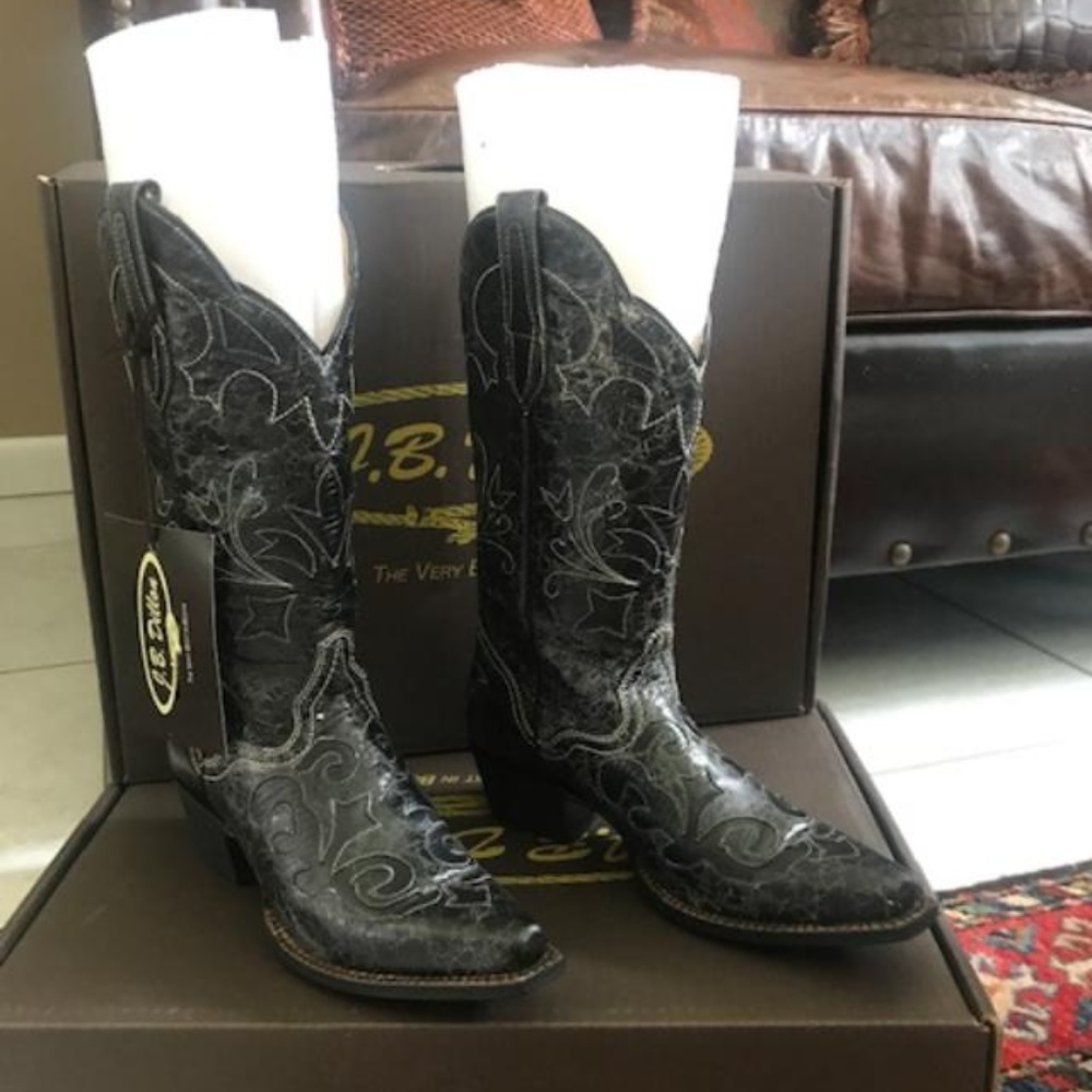 J.B. Dillion Stone Wash Cowboy Boots